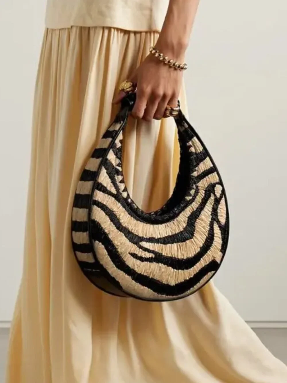STAUD Moon Raffia Tote